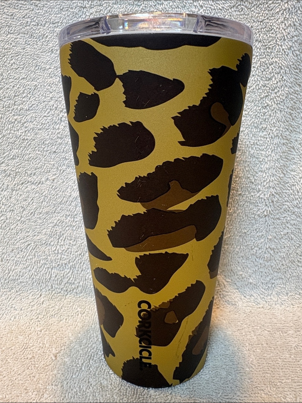 Corkcicle Leopard Print Tumbler - Olive Green & Black